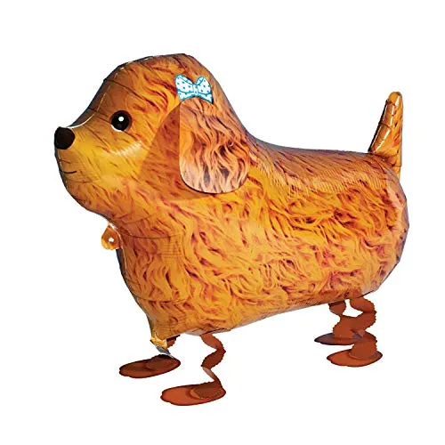 Kopper-24 Airwalker Ballon Pudel Hund - laufendender Hunde Luftballon Tier Helium Walking Folienballon Deko für Kinder Geburtstag Party Hochzeit Kinder Geschenk JGA Dekoration Tierballons Laufen