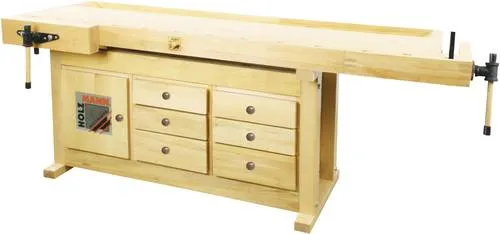 Holzmann Maschinen WB210C Hobelbank - Massivholzhobelbank (B x H x T) 815 x 780 x 2100mm, perfekt für Hobby- und Profiwerkstätten, bietet Stabilität und Vielseitigkeit.