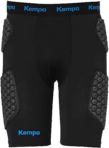 Kempa Protection Shorts, gepolsterte Unterzieh-Shorts für Herren, kurze Protektoren-Hose, Unterzieh-Hose für Handball, Volleyball & Co., schwarz, XL