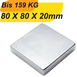 Neodym Magnet 80mm x 80mm x 20mm – Supermagnete mit hoher Haftkraft - Leistungsstarker Neodym Magnet in Quaderform (80x80x20 mm) mit N38-Qualität. Ideal für präzise Anwendungen in Handwerk und Industrie. Hohe Haltekraft und langlebige Beschichtung für vielseitigen Einsatz.