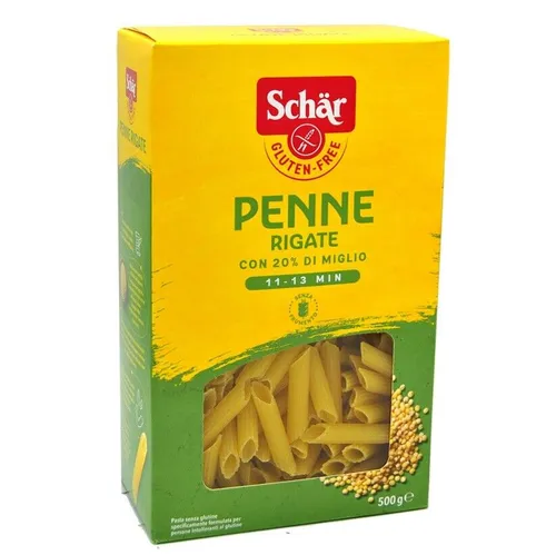 SCHÄR Senza Glutine Penne Rigate Glutenfrei Pasta mit 20% Hirse 500g