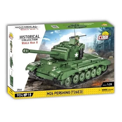 Cobi 2564 M26 Pershing Panzer Bausatz - Konstruktionsspielzeug mit 904 Teilen, inklusive 1 Figur. Erlebe den historischen M26 Pershing Panzer im Detail – perfekt für Sammler und Bauenthusiasten ab 10 Jahren.