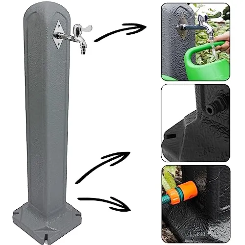 Wassersäule Garten Tanker - Freistehender Granit Wasserhahn - Moderne Gartenarmatur in Granitoptik, ideal für einfache Wasserentnahme und als dekoratives Element. UV-beständig und langlebig, perfekt für jeden Garten.