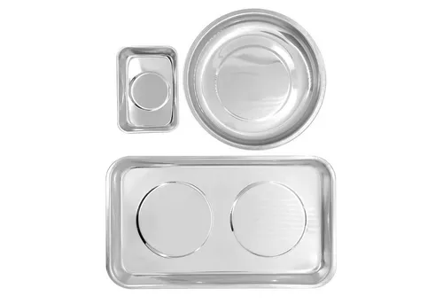 Pitlane Performance Magnethalter Magnet Schraubenschalen Edelstahl 3er Set, 3-Teiliges Set - ideal für Werkstatt, Keller & Heimwerker