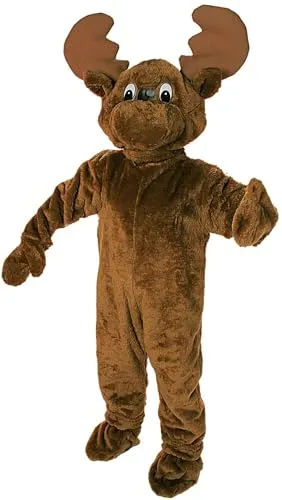 Orlob Maskottchen-Kostüm Big Elch für Erwachsene - Maskottchen-Kostüme: Hochwertiges Elch-Laufkostüm mit großem Kostüm-Kopf für optimale Sicht und Beweglichkeit – perfekt für Karneval, Promotion oder Vereins-Events.