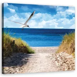 Feeby Leinwandbild, Blau, Textil, Landschaft/Berg, Quadratisch, 50x50 cm, Bilder und Zubehör, Wandbilder, Leinwandbilder