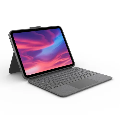 Logitech Combo Touch Case mit Abnehmbarer Tastatur für iPad (10. Generation) - Tastatur mit Trackpad und beleuchtetem Layout für präzises Arbeiten. Vier Verwendungsmodi und verstellbare Halterung sorgen für Flexibilität und Komfort bei Tag und Nacht.