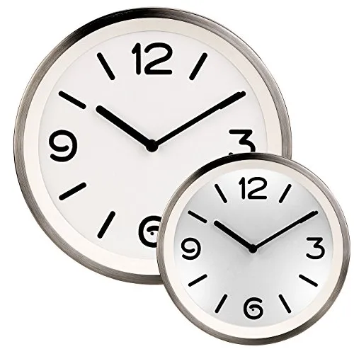 St. Leonhard Wanduhr beleuchtet: Edelstahl-Quarz-Wanduhr mit Lichtsensor - Wanduhren mit großem, beleuchtetem Zifferblatt und automatischem Lichtsensor. Ideal für Zuhause oder Büro, bietet gleichzeitig ein zeitloses Design und eine ruhige Quarz-Uhrwerk-Performance.