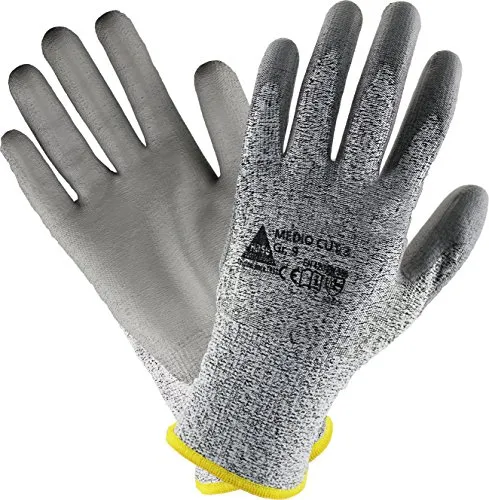 Hase Schnittschutzhandschuhe Medio Cut 3, 508430, Gr. 7/S - Arbeitshandschuhe mit Schnittschutzlevel B, ideal für mittlere Risiken. Atmungsaktives Mischgewebe mit PU-Beschichtung für beste Griffigkeit und Komfort. 10 Paar im Set.