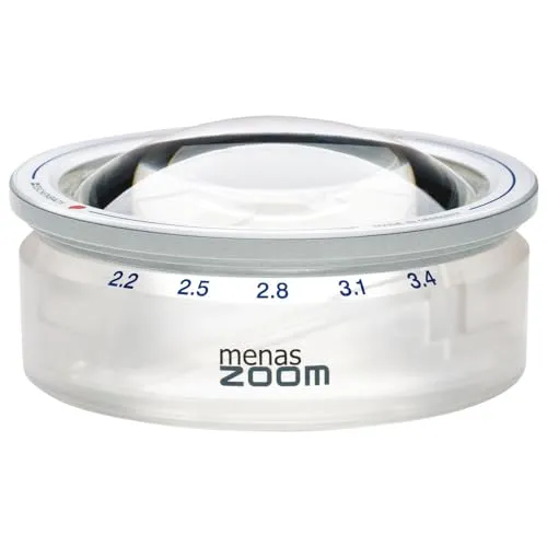 ESCHENBACH Aufsetzlupe Menas 2.2X - 3.4X - Lupen mit stufenlos einstellbarer Vergrößerung von 2.2 bis 3.4-fach, flaches Design und großes Sehfeld, ideal für präzise Detailansichten.