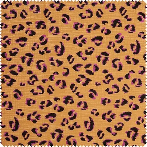 VBS Musselein-Baumwollstoff Leo, 130 cm breit, Meterware, weicher Baumwollstoff für Kleidung, Dekoration, Nähen, Stoffdruck, ideal für DIY-Projekte Marron