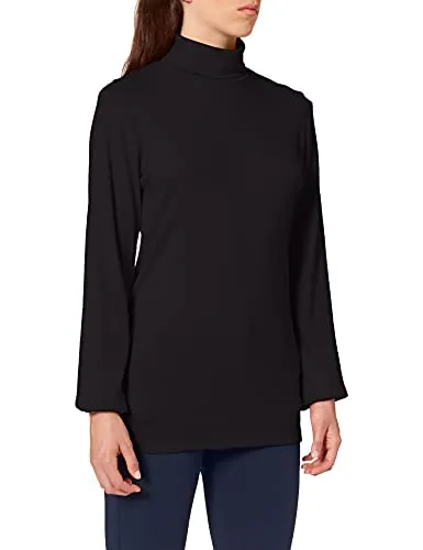 Trigema Damen Rollkragenpullover 585010, Schwarz (Schwarz 008) - Eleganter Rollkragenpullover für Damen, figurbetonter Schnitt aus 50 % Baumwolle und 50 % Polyester, ideal für stilvolle Looks in der kalten Jahreszeit.