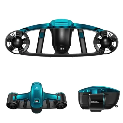 CAMOLECH ROBOSEA Seaflyer Seascooter 800W Underwater Scooter 100ft Depth Water Propellers Diving Equipment for Swimming Pool Sea (Blau)