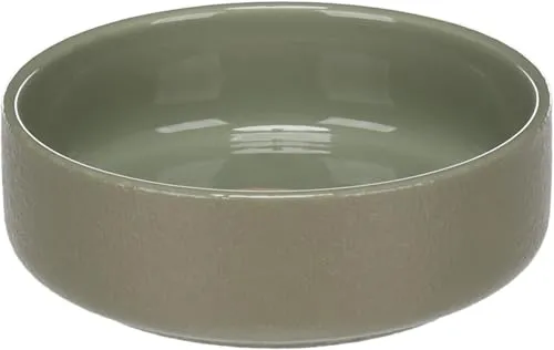 Hundenapf Keramik – hundenapf kleine Hunde – 350ml – spülmaschinenfest – rund grün – Flamingo