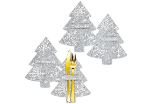 PAPIERDRACHEN Besteckhalter Weihnachtsdekoration Filz Besteckhalter – festliche Tischdekoration