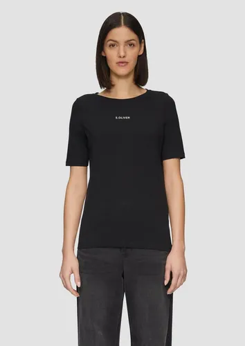 s.Oliver Kurzarmshirt T-Shirt Elastisches T-Shirt mit Logo-Print