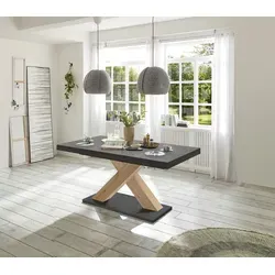 Kulissentisch >Komfort 2< in graphit / asteiche - 180x76x90cm (BxHxT)