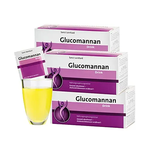 Sanct Bernhard Glucomannan-Drink | Rein pflanzlicher, wasserlöslicher Ballaststoff aus der asiatischen Konjakwurzel | 126 Portionen