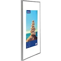 Maul Bilderrahmen 1946005, 40 x 60cm - Silber Aluminiumrahmen - Sonstige, eleganter silbereloxierter Aluminiumrahmen mit bruchsicherem Kunststoffglas, ideal für Hoch- und Querformat, inkl. Passepartouteinleger für 30 x 45 cm Bilder.