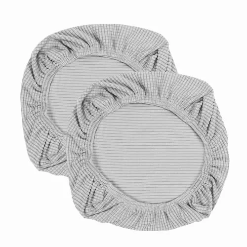 Yikko Elastic Stretch Spandex Stuhl Sitzbezüge Schonbezüge Waschbare Passform für Bürostühle, Esszimmerstühle, Bar Hochzeitsfeier Dekor (2, Silber)