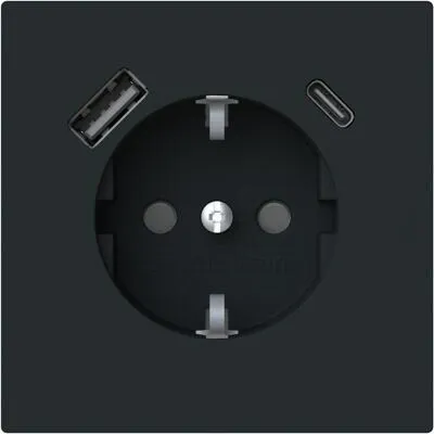 Busch-Jaeger 20 EUCB2USBAC-45M SCHUKO®-USB Steckdose - Steckdosen & Zubehör mit 1x USB-A und 1x USB-C für schnelles Laden mobiler Geräte. Sicherheit durch erhöhten Berührungsschutz und elektronischen Kurzschluss-/Überlastschutz.