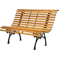 Koopman Gartenbank Parkbank 2-Sitzer aus Holz und Metall - Sitzbank für Garten oder Terrasse, ergonomischer Muldensitz, belastbar bis 200 kg, elegantes Design in Braun und Schwarz, ideal für entspannte Stunden im Freien.