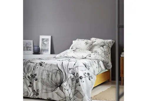 fleuresse Mako-Satin Bettwäsche Bed Art S Nottingham Silber - Bettwäsche-Set mit schickem, floralem Design, hautsympathisch und strapazierfähig. Mit Reißverschluss, waschbar bis 60°C und trocknergeeignet.