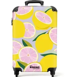 NoBoringSuitcases.com© Hartschalen-Trolley Lila mit Zitronen