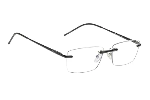 Edison & King Lesebrille Limitless - Randlose Lesebrille mit dünnen Bügeln - entspiegelt - gehärtet (Black, +1,25 dpt)