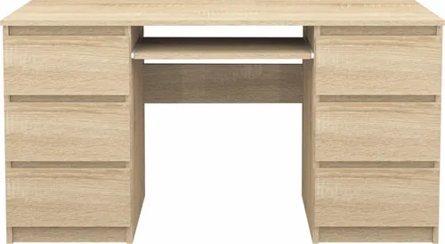 Praktischer Schreibtisch 130x76x50cm mit 6 Schubladen
