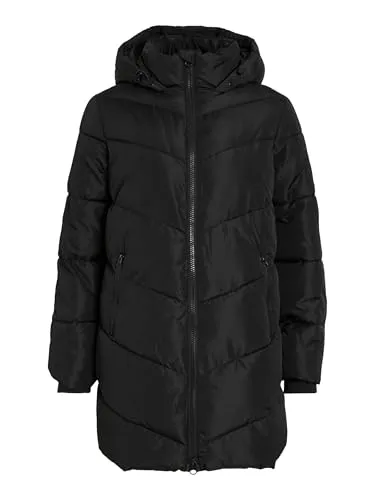 Vila Steppmantel VIMILJA PADDED COAT - NOOS schwarz XS (34) - Funktionsjacke mit wärmender Steppware, pflegeleicht und ideal für kalte Tage. Hochschließender Kragen und praktische Reißverschlusstaschen bieten zusätzlichen Komfort.