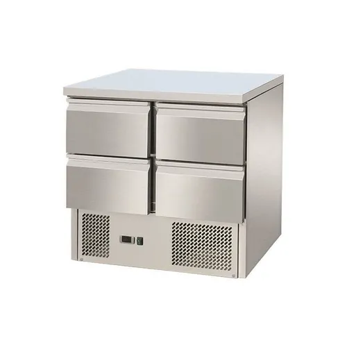 Gastro Edelstahl Kühltisch Kühltheke Saladette 900x700x870mm