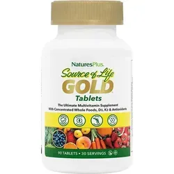 Source of Life GOLD Natures Plus 90 veg. Tabletten - Vitamine & Mineralien, reichhaltiger Multivitamin-Komplex für optimale Vitalität und Gesundheit.