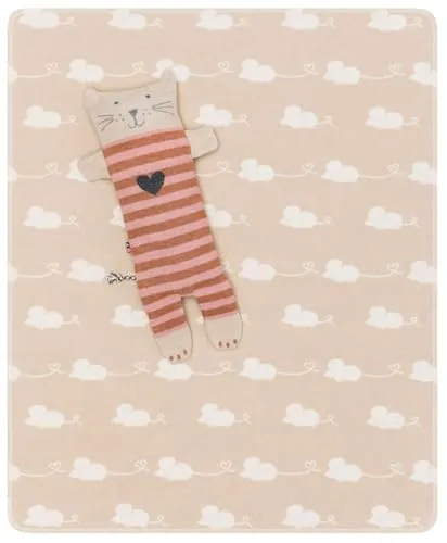 David Fussenegger Babydecke Juwel 'Katze' 70 x 90 cm in beige von David Fussenegger