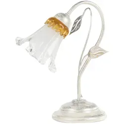 Tischleuchte Weiß, Metall & Glas, 30 cm, für Innenräume