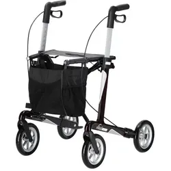 RUSSKA Rollator Vital Carbon Plus - Rubinrot, 62 cm Sitzhöhe - Behinderten-Bedarf, besonders leicht und stabil, ideal für mehr Mobilität und Sicherheit im Alltag.