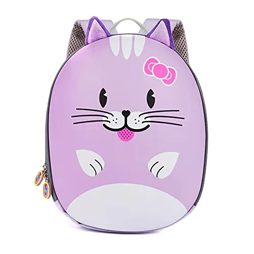 Boppi Kinder Rucksack Katze - Schulranzen mit süßem Katzen-Design, ideal für Abenteuer und Ausflüge! Mit abnehmbarem Gürtel, robustem Material und 4 Litern Stauraum – perfekt für kleine Entdecker.
