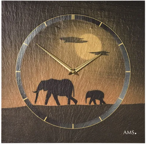 AMS Wanduhr W9523 in schwarz von AMS