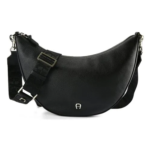 AIGNER Zita Umhängetasche Leder 30 cm schwarz TAS066669 in schwarz von Aigner