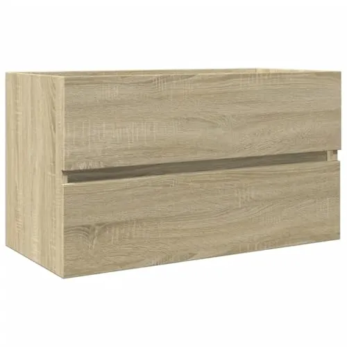 vidaXL Waschbeckenunterschrank Sonoma-Eiche 80x38,5x45 cm - Badezimmerschrank mit viel Stauraum, aus langlebigem Holzwerkstoff, ideal für ein ordentliches und modernes Badezimmerdesign.