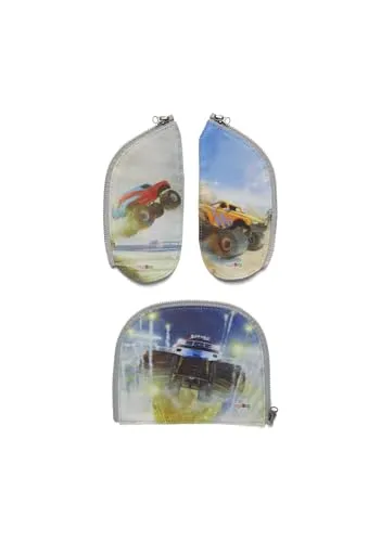 ergobag Zippies Schulranzen Zubehör Set 3-teilig für Kinder, Jungen und Mädchen Cartrucks - Bunt