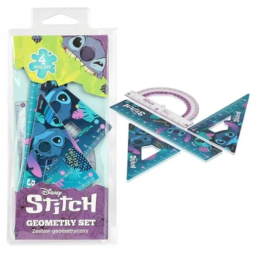Disney Stitch Schulbedarfsset, geometrische Utensilien