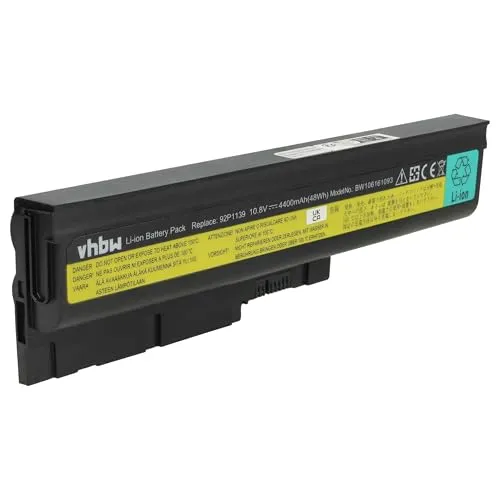 vhbw Akku kompatibel mit IBM/Lenovo ThinkPad R400, R500, R60, R60e, R61, R61e - Ersatz für 40Y6795, 40Y6797, 40Y6799 (4400mAh, 10,8V, Li-Ion)