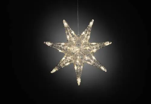 Konstsmide 6110-103 Stern Warmweiß LED - Hochwertiger Leuchtstern, ideal für festliche Weihnachtsdekoration und gemütliche Stimmung