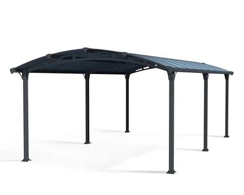 Palram Arcadia 6400 Carport Aluminium & Verzinkter Stahl - Carport mit einfacher Montage, idealer Schutz für Ihr Auto vor Sonne und Frost, langlebig und wartungsfrei, 10 Jahre Garantie.