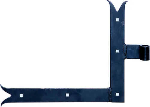 Alberts Fensterladen-Winkelband 2er Set - Ladenbänder aus robustem Stahl mit schwarzem Tauchlack, ideal für Fenster- und Türläden. Hält zuverlässig und sorgt für langlebige Stabilität. Maße: 250 x 300 x 35 mm, Rollen-Ø: 14 mm.