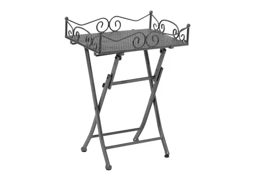 Gartenbeistelltisch Toulouse Grau klappbar 51x36x69cm - Eleganter, klappbarer Gartenbeistelltisch Toulouse in Grau. Kompakt und vielseitig, ideal für Getränke und Accessoires. Wetterbeständig, einfach zu verstauen und schnell einsatzbereit.