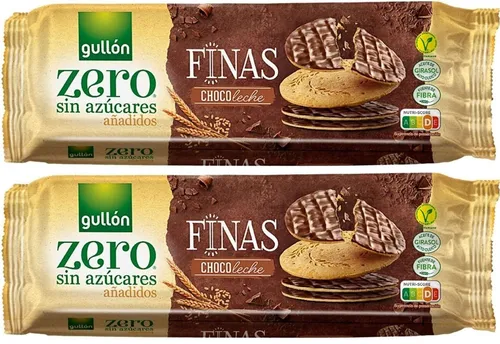 Zero | Zuckerfreie dünne Kekse mit Milchschokolade | 2 Packungen à 150 g