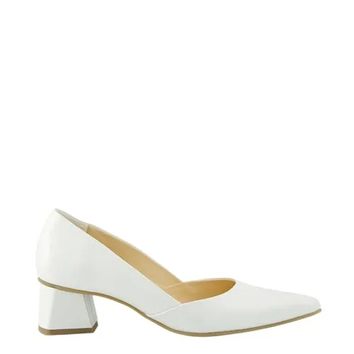 Paul Green 3815-129 Damen Keilpumps aus Glattleder in Weiß - Elegante Keilpumps aus hochwertigem Glattleder, ideal für den Alltag. Bequemer Blockabsatz und modisches Design für einen stilvollen Auftritt.