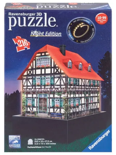 RAVENSBURGER 3D PUZZLE MIT BELEUCHTUNG , FACHWERKHAUS , NEU ,  TOP-ARTIKEL , OVP